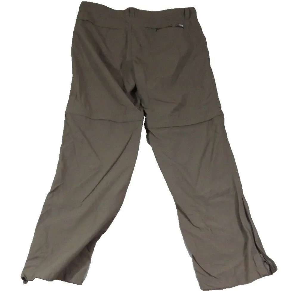 The North Face Convertible Hiking Trail Pants Mens 36 Tan Zip Off Outdoor Nylon